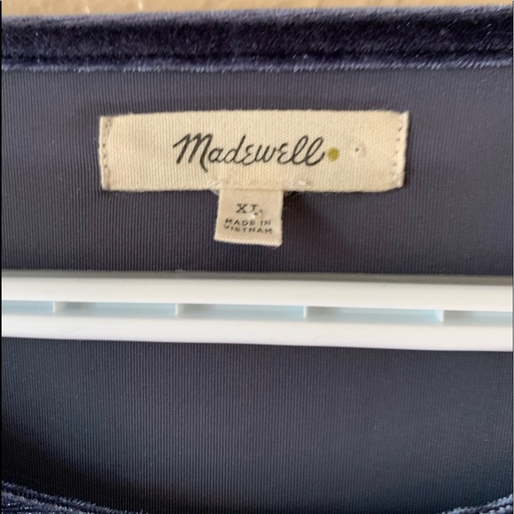 Madewell Blue Velvet Batwing Top Size XL - Picture 5 of 5
